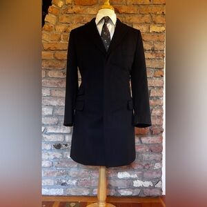 Dolce & Gabbana Men's Slim cut Black Wool and Cashmere Coat